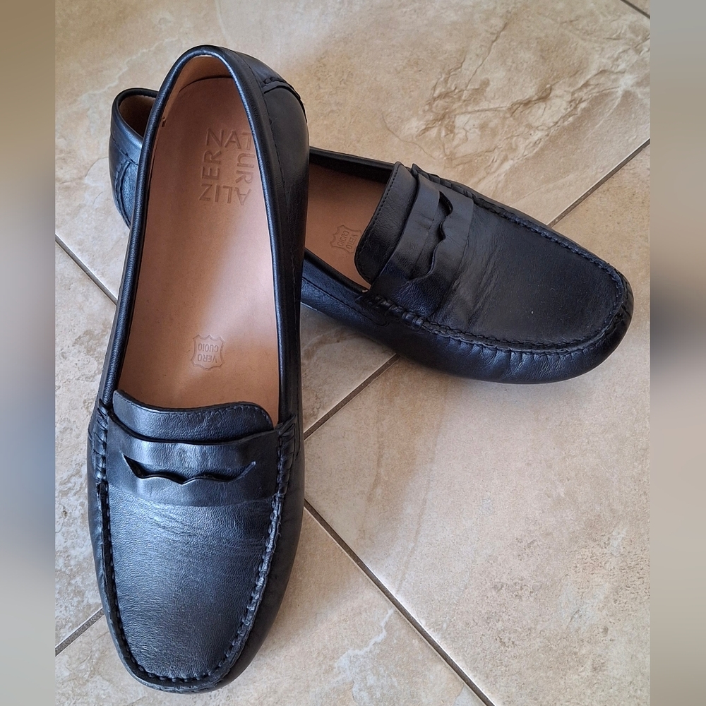 Naturalizer Natasha Black Leather Penny Loafers 8.5W - Picture 4 of 6